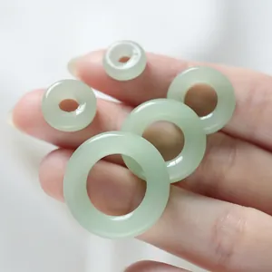 Accessoire Bijoux Faits à la Main DIY en Verre Imitation Jade Anneau Rond Boucle Ping An Céladon Vert Blanc Jaune Perles pour Bracelet Boucle d'Oreille