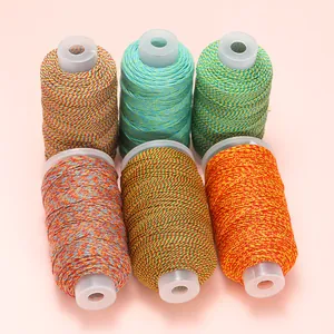 Cordon en Coton Torsadé à la Main Fil Coloré pour Bricolage Collier Bracelet Fabrication de Bijoux Corde de Tissage Matériel