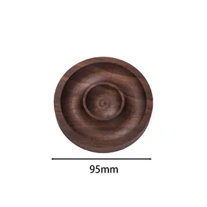 Round 95mm walnut wood beading tray organizer for handmade jewelry and bracelet design