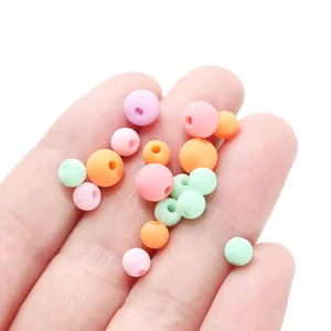 Gemischte 6mm 8mm matte Acrylperlen in Bonbonfarben für DIY-Schmuckherstellung und Handwerk