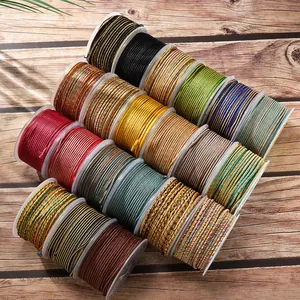 Close-up of colorful 2.5mm braided jewelry cords for DIY bracelets and necklaces.