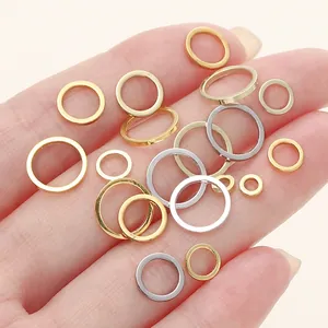 Anneaux de Saut Fermés en Cuivre Plaqués Or 14K 18K Fil Carré Pour Fabrication de Bijoux DIY Collier Boucles d'Oreilles Connecteurs Accessoires Haute Qualité
