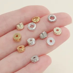 Detailed view of assorted 18k gold and silver plated DIY jewelry spacer beads