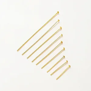 Premium 14K vergoldete T-Stifte mit Flachkopf für handgefertigten DIY-Schmuckbedarf