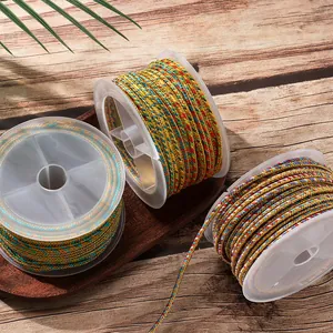 Detailed close-up view of 2.5mm multi-colored braided Ruyi cord for DIY jewelry crafting