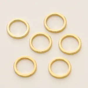 Lot de six anneaux fermés en cuivre plaqué or 18 carats pour création de bijoux DIY