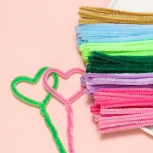 Colorful 30cm fluffy chenille stems for children's DIY handmade craft floral projects