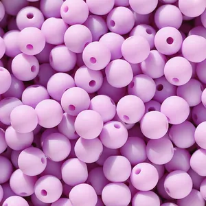 Matte purple 6/8mm acrylic round sugar beads for DIY jewelry making and crafts