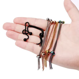 Componenti per Bracciali Regolabili in Acciaio Inossidabile Accessori per Gioielli Fai-da-te Catena Veneziana con Cursore