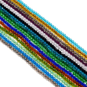 Perle di vetro cristallo sfaccettate da 3 mm in vari colori per gioielli fai-da-te
