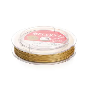 Detailed view of high-quality golden nylon coated beading wire spool for DIY jewelry