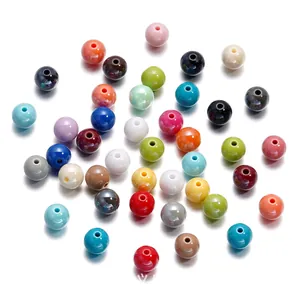 Perles en acrylique colorées de 10mm pour la création de bijoux DIY