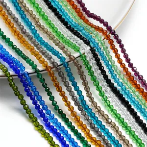 Perle di Cristallo Artificiale Sfaccettate Rondelle per Creazione di Gioielli Fai-da-Te Artigianato Accessori Abbigliamento Colori Multipli Perle Geometriche Lucide