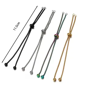 Catene per bracciali regolabili in acciaio inox in quattro colori lunghezza 11,5 cm