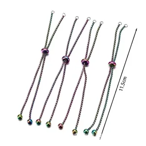 Vista dettagliata delle catene per bracciale in acciaio inossidabile arcobaleno fai-da-te