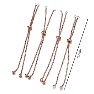 Dettaglio misura 11,5 cm per catene bracciale fai-da-te regolabili in acciaio oro rosa