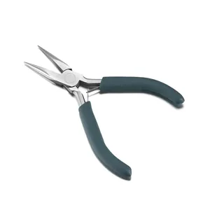 Professional 5-inch long-nose pliers with anti-slip handle for jewelry making and precision DIY.
