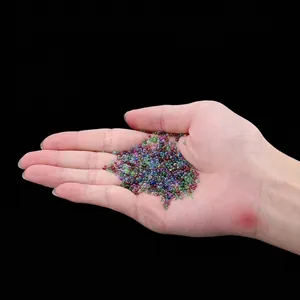 20g pack of multi-color iridescent holeless glass bubble beads for DIY nail art design