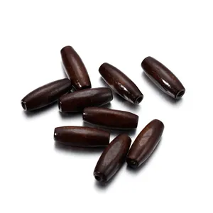 2.5mm oval maple wood beads in dark brown finish for DIY handmade jewelry crafting
