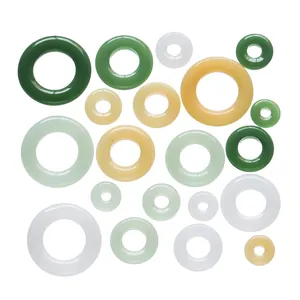 Anneaux de jade en verre assortis de différentes couleurs et tailles pour bijoux DIY
