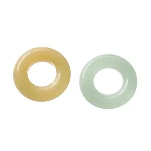 Anneaux en verre translucide jaune et vert pour la création de bijoux DIY artisanaux