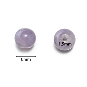 Detailed view of 10mm purple cracked glass beads with 1.5mm hole for DIY jewelry