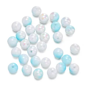 Perle in acrilico con sfumatura blu e bianca cangiante per la creazione di gioielli