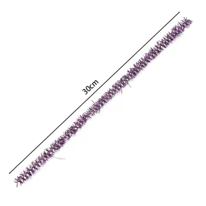 Detail showing a 30cm long purple glitter pipe cleaner for DIY handmade crafts.