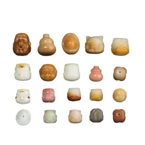 Hand-carved Bodhi root beads in various shapes for DIY jewelry making