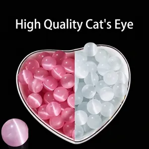 Στρογγυλές Χάντρες Μάτι της Γάτας Κρυστάλλινες Χάντρες Χύμα για Κατασκευή Κοσμημάτων DIY Βραχιόλι Κολιέ Χειροποίητα Αξεσουάρ από Πέτρα