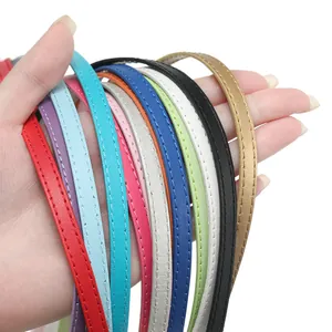 Bunte DIY PU-Lederriemen mit feiner Naht für Taschen und Schmuckzubehör in verschiedenen Farben.