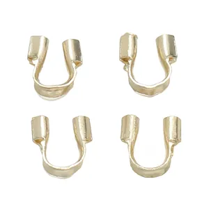 Detailed view of 18K gold plated U-shaped wire protectors for jewelry making