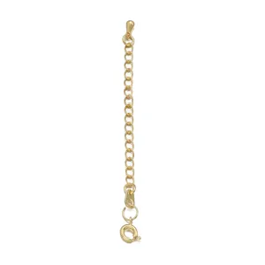 18K gold plated extension chain with spring ring clasp for jewelry making DIY.