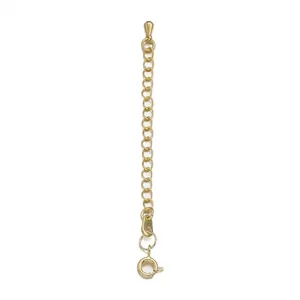 Detail view of 18K gold-plated jewelry extender chain with secure spring ring clasp
