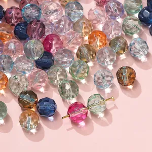 Sparkling 10mm multi-colored faceted glass beads for handmade DIY jewelry making accessories