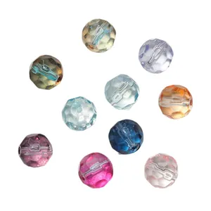 Mixed colors 10mm faceted transparent glass beads for DIY jewelry making accessories
