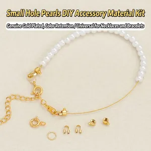 18K Gold Plated DIY Jewelry Making Kit Stainless Steel Beading Wire With Lobster Clasp Extension Chain Crimp Beads For Handmade Necklace Bracelet Crafting Accessories