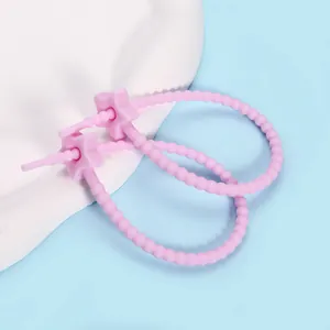 Pink star silicone cable tie for cable management and bag decoration accessories