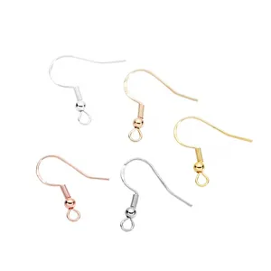 Detailed view of 925 sterling silver earring hooks in various metallic finishes.