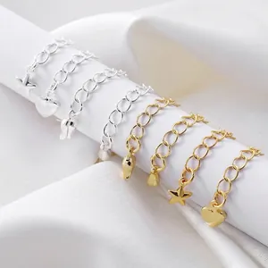 Catena di Estensione per Gioielli Fai da Te in Rame Placcato Oro Pendente Cuore Stella Goccia d'Acqua Tulipano per Collane Braccialetti