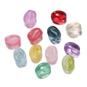 Perles Intercalaires en Croix en Verre de Lampwork Faites à la Main pour Fabrication de Bracelets et Colliers DIY Accessoires de Bijoux Perles en Vrac en Forme de Grain de Café