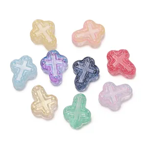 Variété de perles en croix en verre coloré pour la fabrication de bijoux DIY et bracelets