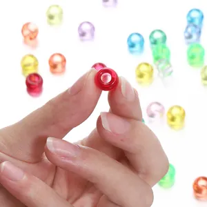 Bunte transparente Kunststoffperlen mit 3,5 mm großem Loch für DIY-Schmuck