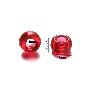 Transparente rote Großlochperlen mit 3,5 mm Durchmesser für DIY-Schmuckherstellung