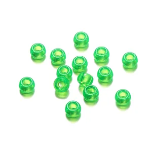 Transparente grüne Fassperlen mit 3,5 mm großen Löchern für DIY-Schmuckherstellung