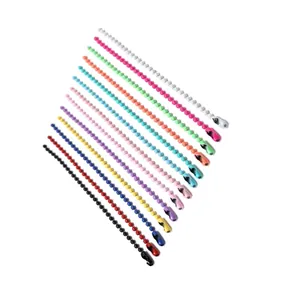 Collection of colorful paint ball chains with connectors for DIY jewelry and keychains