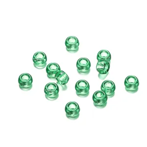 Transparente grüne 3,5 mm Großlochperlen aus Acryl für DIY-Schmuckherstellung Handwerk
