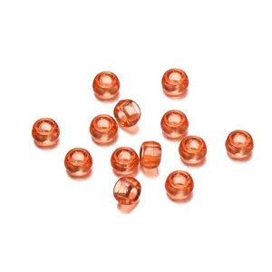 Satz lichtdurchlässige orangefarbene Acrylperlen mit großem Loch für DIY-Schmuck