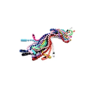 Vibrant colorful painted DIY ball chain keychain with connectors for handmade accessories