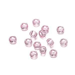 Transparente rosa Kunststoffperlen mit großem Loch für handgefertigten DIY-Schmuck